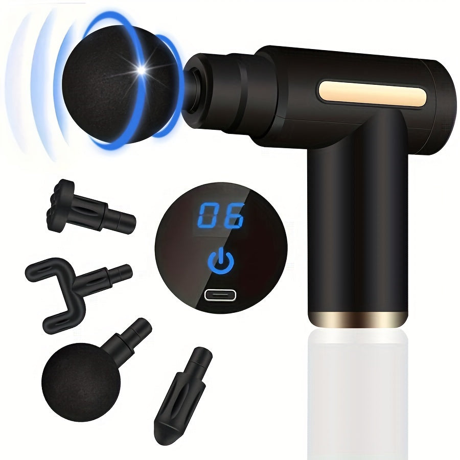Massage Gun With LCD Display, Handheld Fascia Gun Massager For Body, Back And Neck, Ultra-compact And Elegant Design, Valentine's Day Gift Father's Day Gift